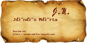Jónás Márta névjegykártya