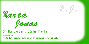 marta jonas business card